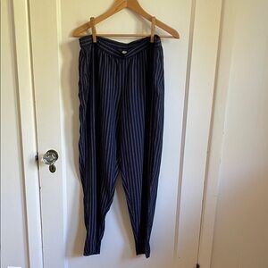 Eileen Fisher Navy Pin Striped Pants Petite Large